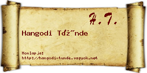 Hangodi Tünde névjegykártya